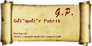 Gáspár Patrik névjegykártya