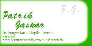 patrik gaspar business card
