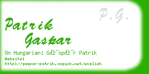 patrik gaspar business card
